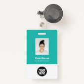 社員カスタムの写真、バーコード、ロゴ、名前 バッジ (正面リトラクタブル付き)