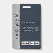 社員カスタムの写真、バーコード、ロゴ、名前 バッジ (裏面)