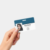 社員カスタムの写真 – バーコード – ロゴ – 名前 バッジ (手持ち)