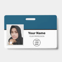 社員カスタムの写真 – バーコード – ロゴ – 名前