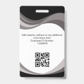 社員カスタムの写真、バーコード、ロゴ、名前 バッジ (裏面)