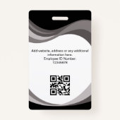 社員カスタムの写真、バーコード、ロゴ、名前 バッジ (裏面)