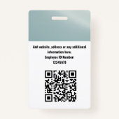 社員カスタムの写真、バーコード、ロゴ、名前 バッジ (裏面)