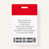 社員カスタムの写真、バーコード、ロゴ、名前IDが間違っている バッジ (裏面)