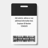 社員カスタムの写真、バーコード、ロゴ、黒名 バッジ (裏面)