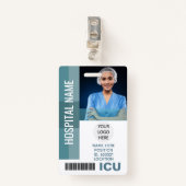 社員カスタムの写真、バーコード、ロゴICU ID バッジ (正面クリップ)