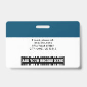 社員カスタムの写真 |ロゴ、バーコード名バッジ バッジ (裏面)