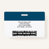 社員カスタムの写真 |ロゴ、バーコード名バッジ バッジ (裏面)