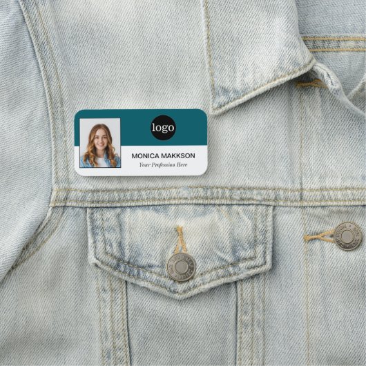 社員カスタムの写真、ロゴ、名前 – 色を編集できる 名札 (インサイチュ)