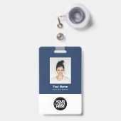 社員カスタムの写真、ロゴ、名前、Qrコード バッジ (伸縮クリップ付き付き表面)