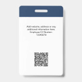 社員カスタムの写真、ロゴ、名前、Qrコード バッジ (裏面)