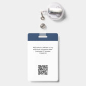 社員カスタムの写真、ロゴ、名前、Qrコード バッジ (伸縮クリップ付きの裏面)