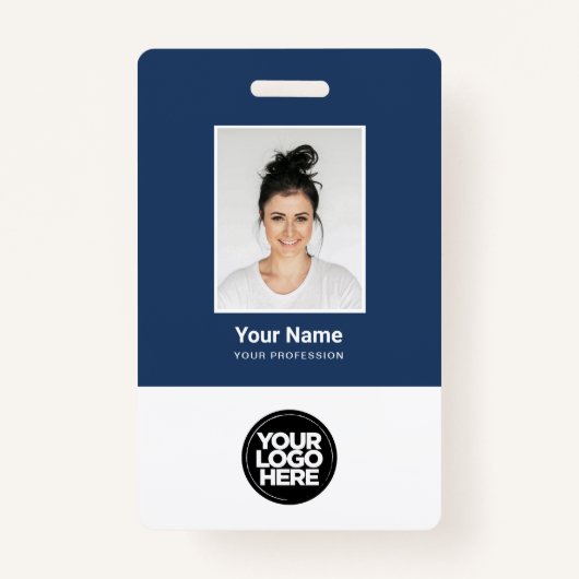 社員カスタムの写真、ロゴ、名前、Qrコード バッジ (正面)