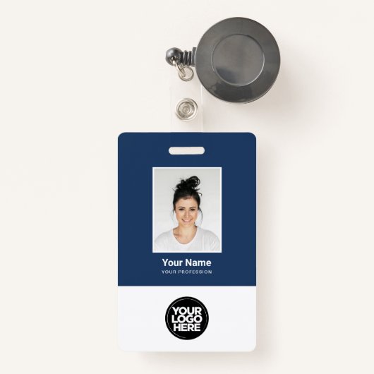 社員カスタムの写真、ロゴ、名前、Qrコード バッジ (正面リトラクタブル付き)