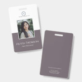 社員カスタムの写真、ロゴ、名前Granite Gray バッジ (表裏)