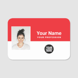 社員カスタムの写真、ロゴ、職業 名札