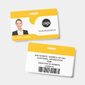 社員カスタムの写真、名前 バッジ (正面&裏面)