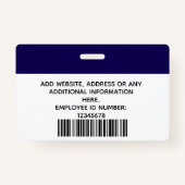 社員カスタムの写真、名前 バッジ (裏面)