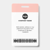 社員カスタムの写真 |名前、ロゴ、バーコード バッジ (裏面)