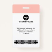 社員カスタムの写真 |名前、ロゴ、バーコード バッジ (裏面)