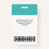 社員カスタムの写真、Qrおよびバーコード、ロゴ、名前 バッジ (裏面)