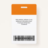 社員カスタムの写真、Qrおよびバーコード、ロゴ、名前 バッジ (裏面)