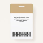 社員カスタムの写真、Qrおよびバーコード、ロゴ、名前 バッジ (裏面)