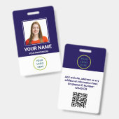 社員カスタムの写真、Qrコード、ロゴ、名前 バッジ (正面&裏面)