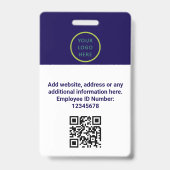 社員カスタムの写真、Qrコード、ロゴ、名前 バッジ (裏面)
