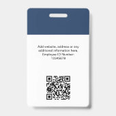 社員カスタムの写真、Qrコード、ロゴ、名前 バッジ (裏面)