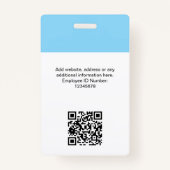 社員カスタムの写真、Qrコード、ロゴ、名前 バッジ (裏面)