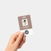 社員カスタムの写真、Qrコード、ロゴ、名前 バッジ (手持ち)