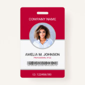 社員カスタムの写真IDカード バッジ (正面)