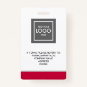 社員カスタムの写真IDカード バッジ (裏面)