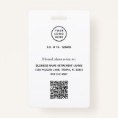 社員カスタムの写真IDグリーン会社 バッジ (裏面)