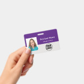 社員カスタムロゴおよび写真とバーコード名 バッジ (手持ち)