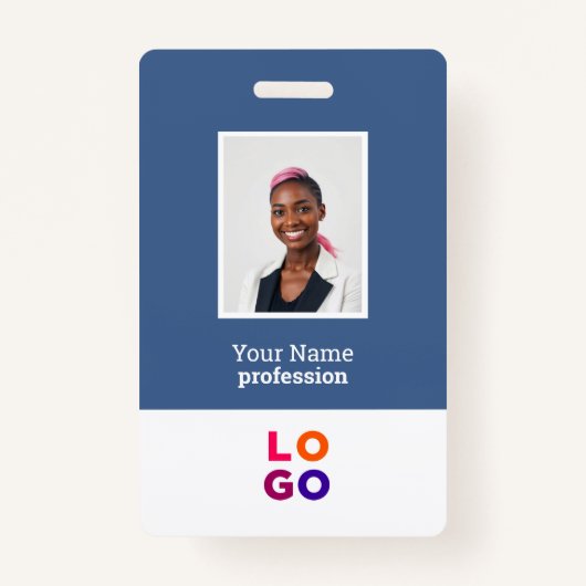 社員カスタムロゴ、写真、Qrコード、名前 バッジ (正面)