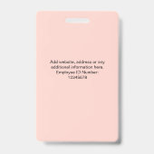 社員カスタム写真会社セキュリティIDバッジ バッジ (裏面)