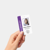 社員カスタム写真紫ホワイトメディカルID バッジ (手持ち)