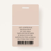 社員カスタム写真、バーコード、ロゴ、名前 バッジ (裏面)