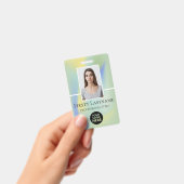 社員カスタム写真、バーコード、ロゴ、名前 バッジ (手持ち)