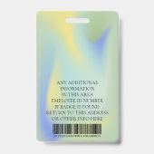 社員カスタム写真、バーコード、ロゴ、名前 バッジ (裏面)