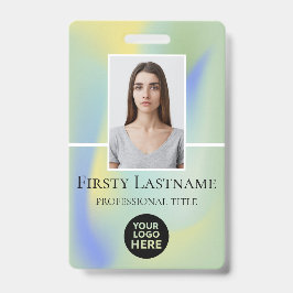 社員カスタム写真、バーコード、ロゴ、名前 バッジ