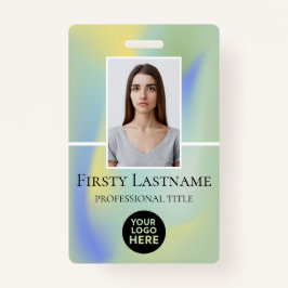 社員カスタム写真、バーコード、ロゴ、名前 バッジ