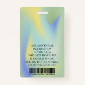 社員カスタム写真、バーコード、ロゴ、名前 バッジ (裏面)