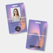 社員カスタム写真、バーコード、ロゴ、名前 バッジ (正面＆裏面)