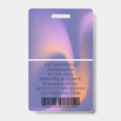 社員カスタム写真、バーコード、ロゴ、名前 バッジ (裏面)