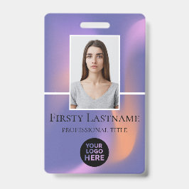 社員カスタム写真、バーコード、ロゴ、名前 バッジ