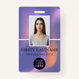 社員カスタム写真、バーコード、ロゴ、名前 バッジ