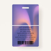 社員カスタム写真、バーコード、ロゴ、名前 バッジ (裏面)